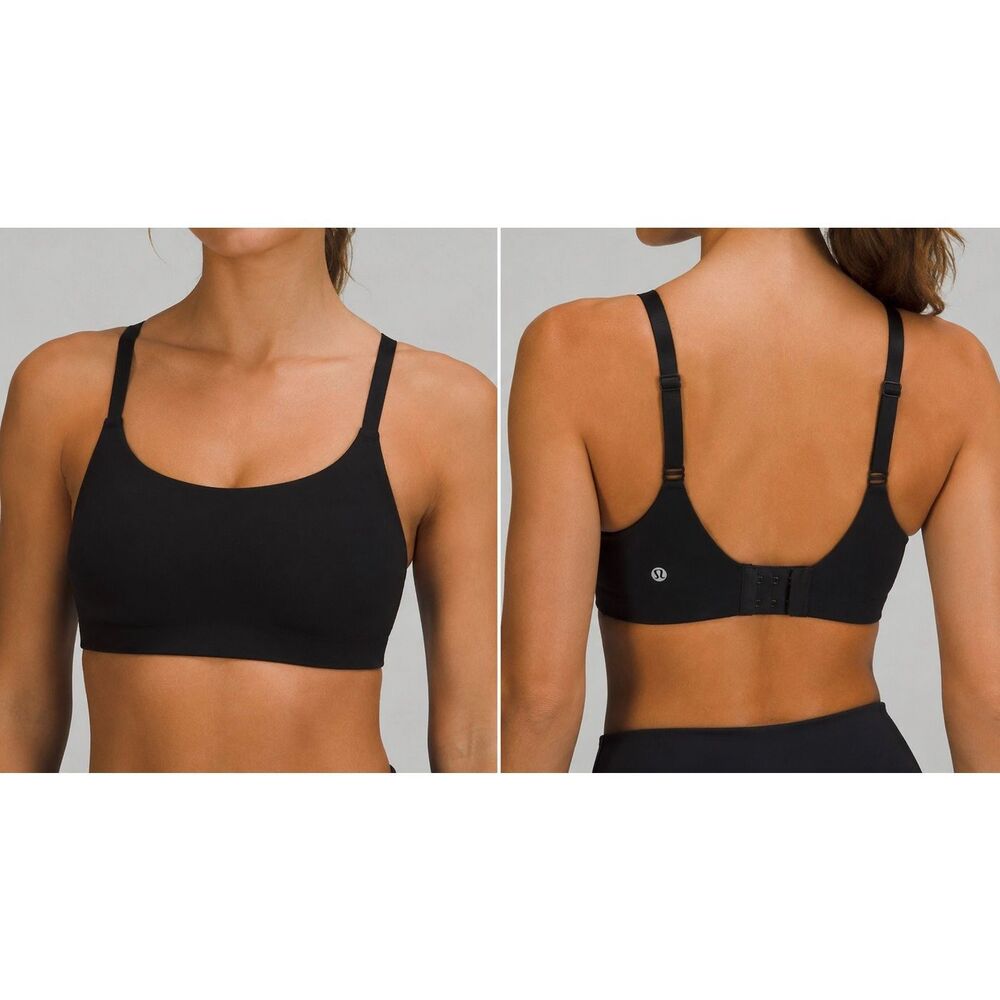 Lululemon Black Sports Bra Size 6 Adjustable Strap Yoga Activewear